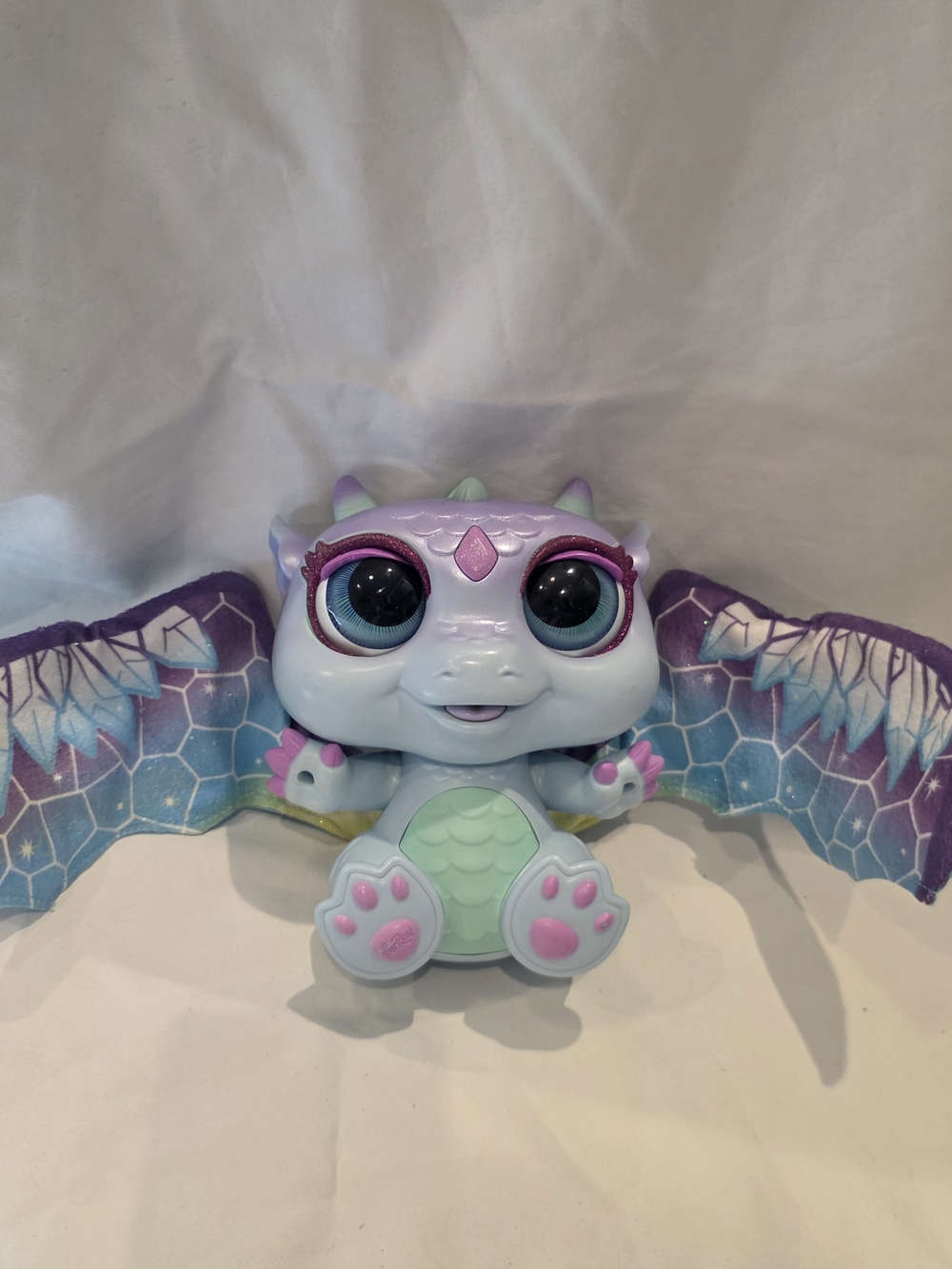 Working FurReal MoodWings Purple and Blue Snow Dragon G1 Baby Toy 2020 Hasbro